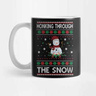 Honking Through The Snow Snowman Ugly Sweater Mug